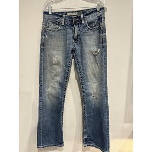 BKE Carter Jeans Straight Leg Mens 30R Med Wash‎ Blue Distressed City Comfort